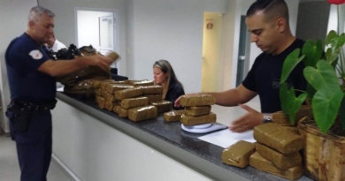 Homem abandona 40 tijolos de maconha Homem abandona 40 tijolos de maconha